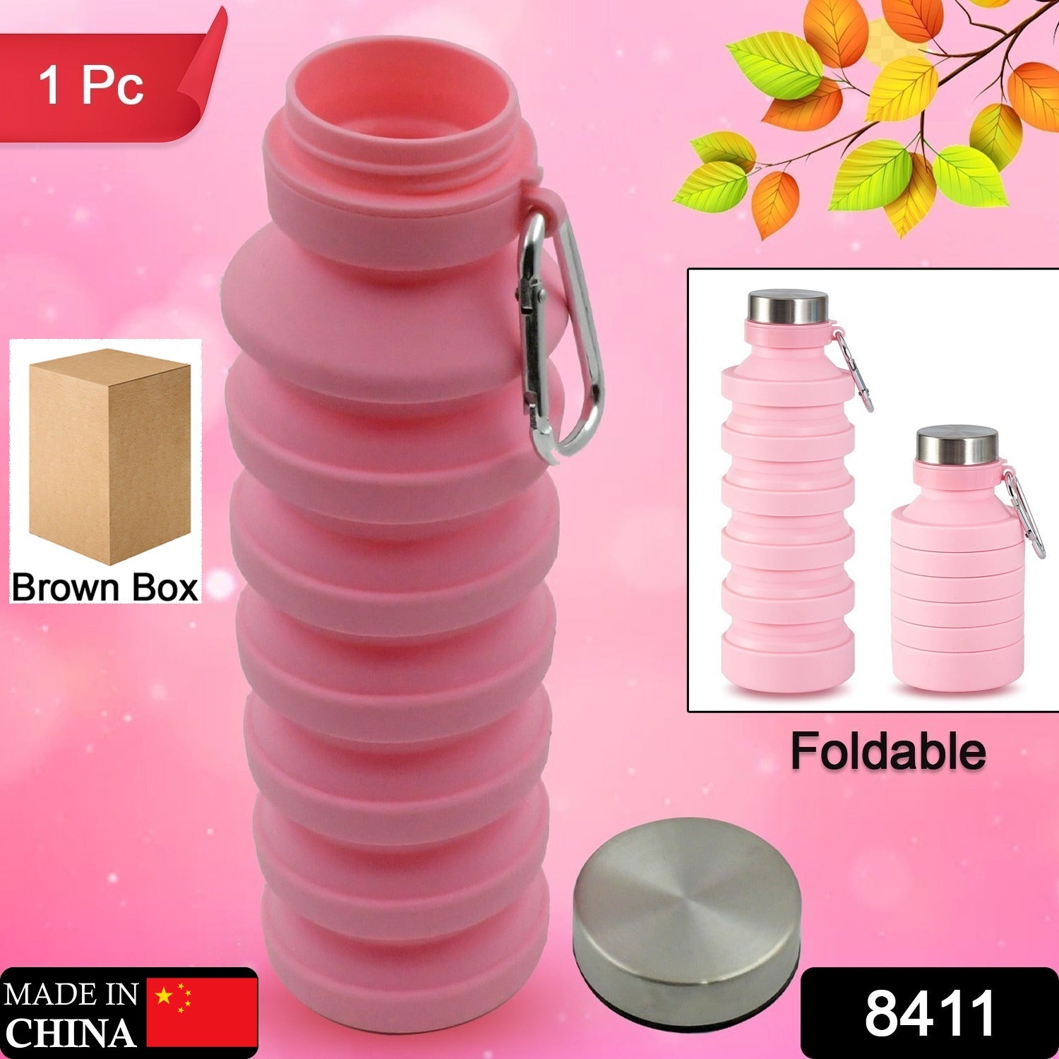 Foldable Water Bottle Silicone Leak Proof Portable Sports Travel Water Bottle For Outdoor Gym Hiking (1 Pc  24 Cm Foldable) Foldable Water Bottle Silicone Leak Proof Portable Sports Travel Water Bottle For Outdoor Gym Hiking (1 Pc  24 Cm Foldable)
